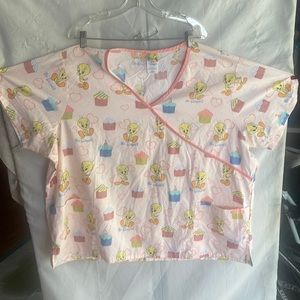Tweety Bird Scrub Top sz 3X